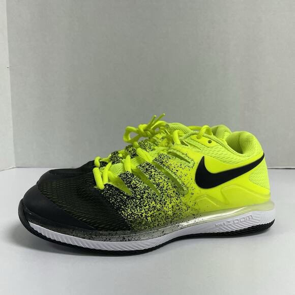 Nike Air Zoom Vapor X HC Volt Black Spray AA8030 702 Size 7 Tennis Shoes Court